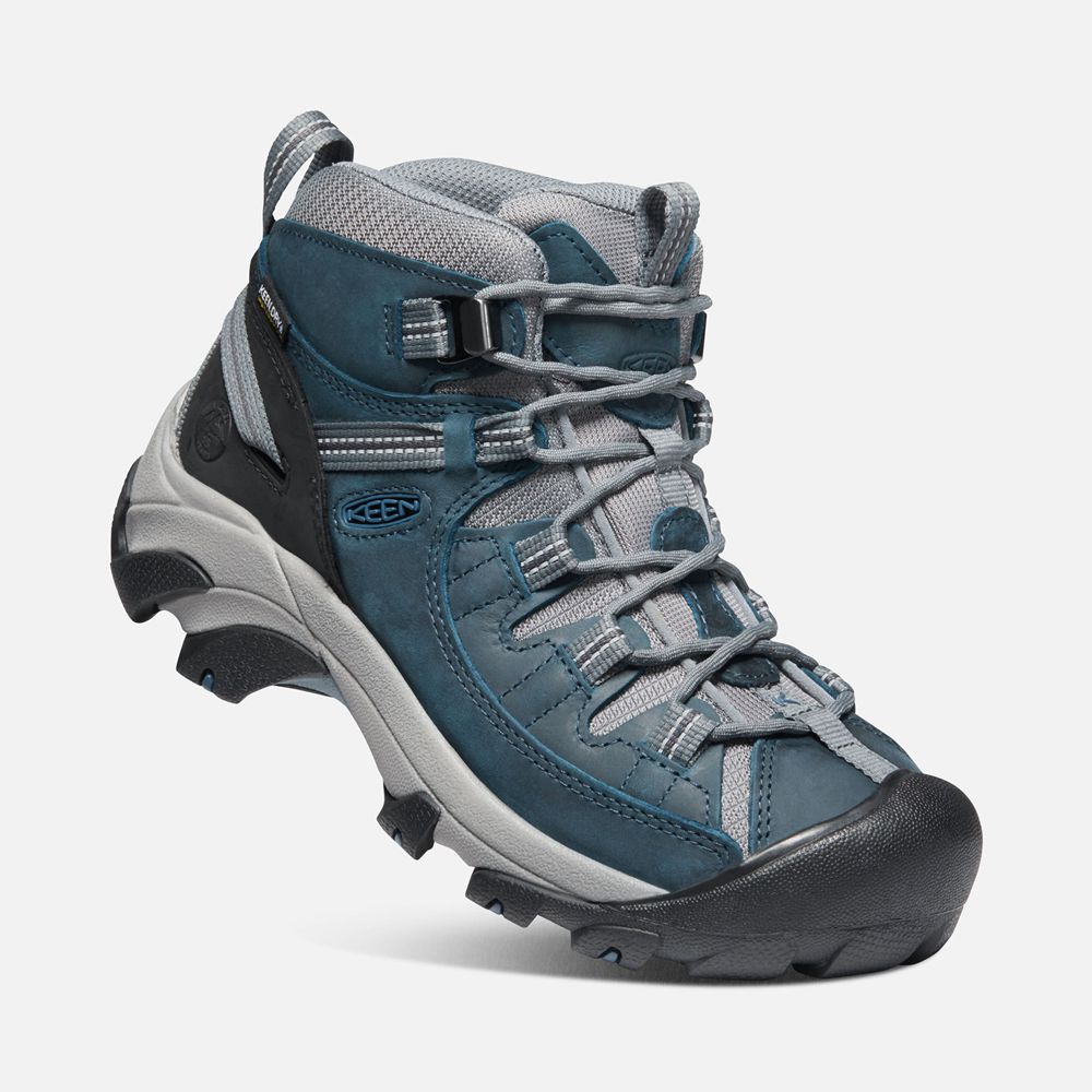 Keen Outdoor Bot Kadın Mavi/Gri - Targhee Ii Waterproof Mid - Türkiye FINL89631